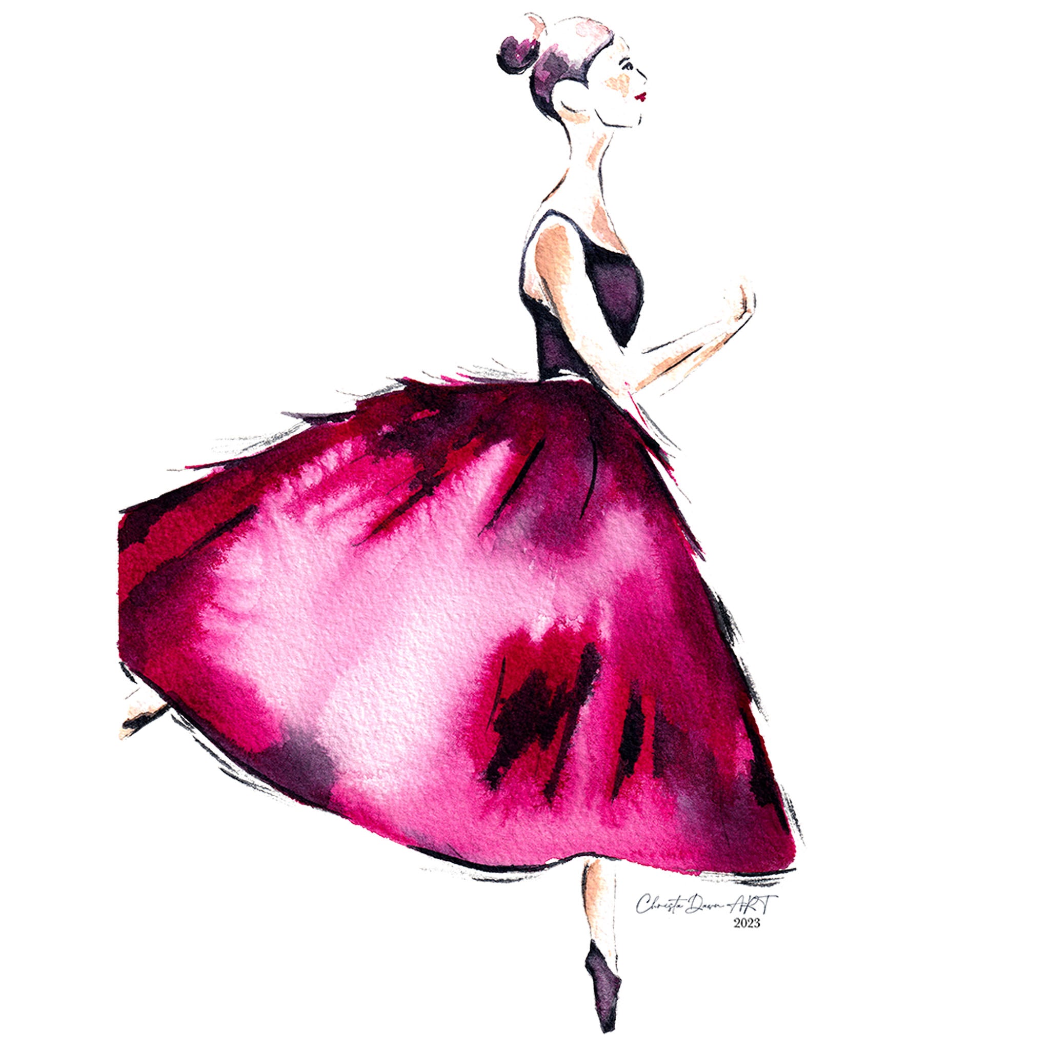 "Avante in Pink" Ballerina Prints & Greeting Card Sets