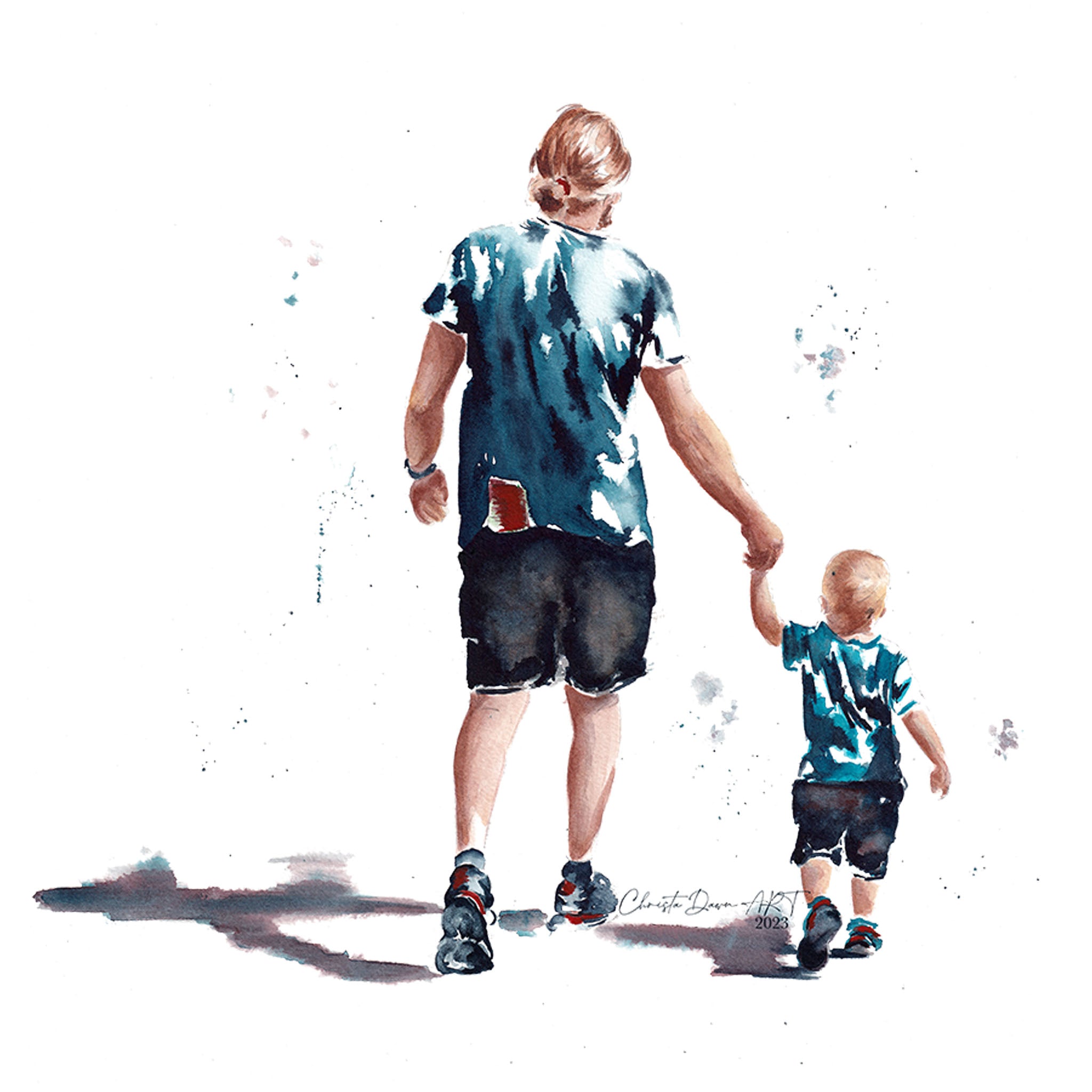 “Gently Led” Father Son Prayer Print & Greeting Card Set
