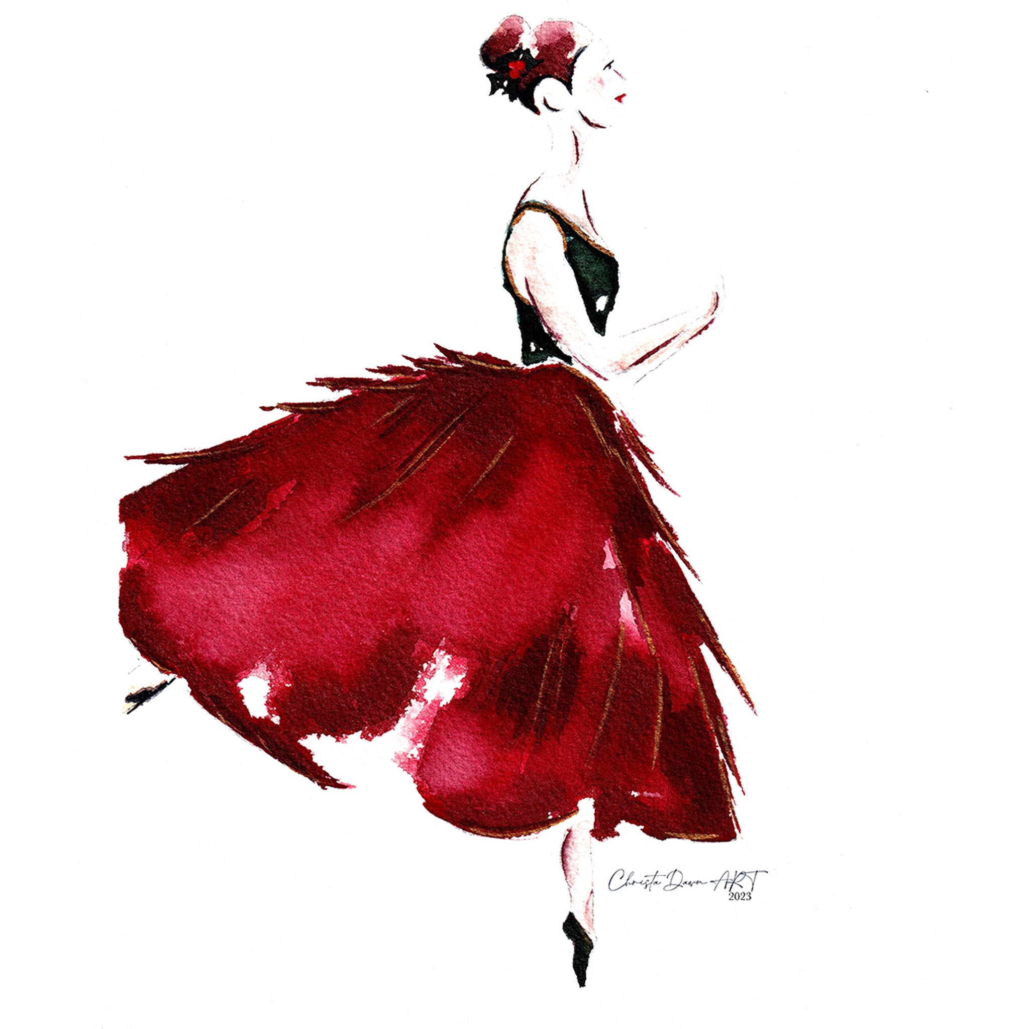 "She is Hope" Christmas Ballerina Print & Greeting Cards