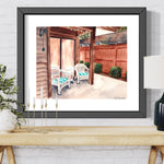 Custom Watercolor Home Painting_Front Porch Dreams