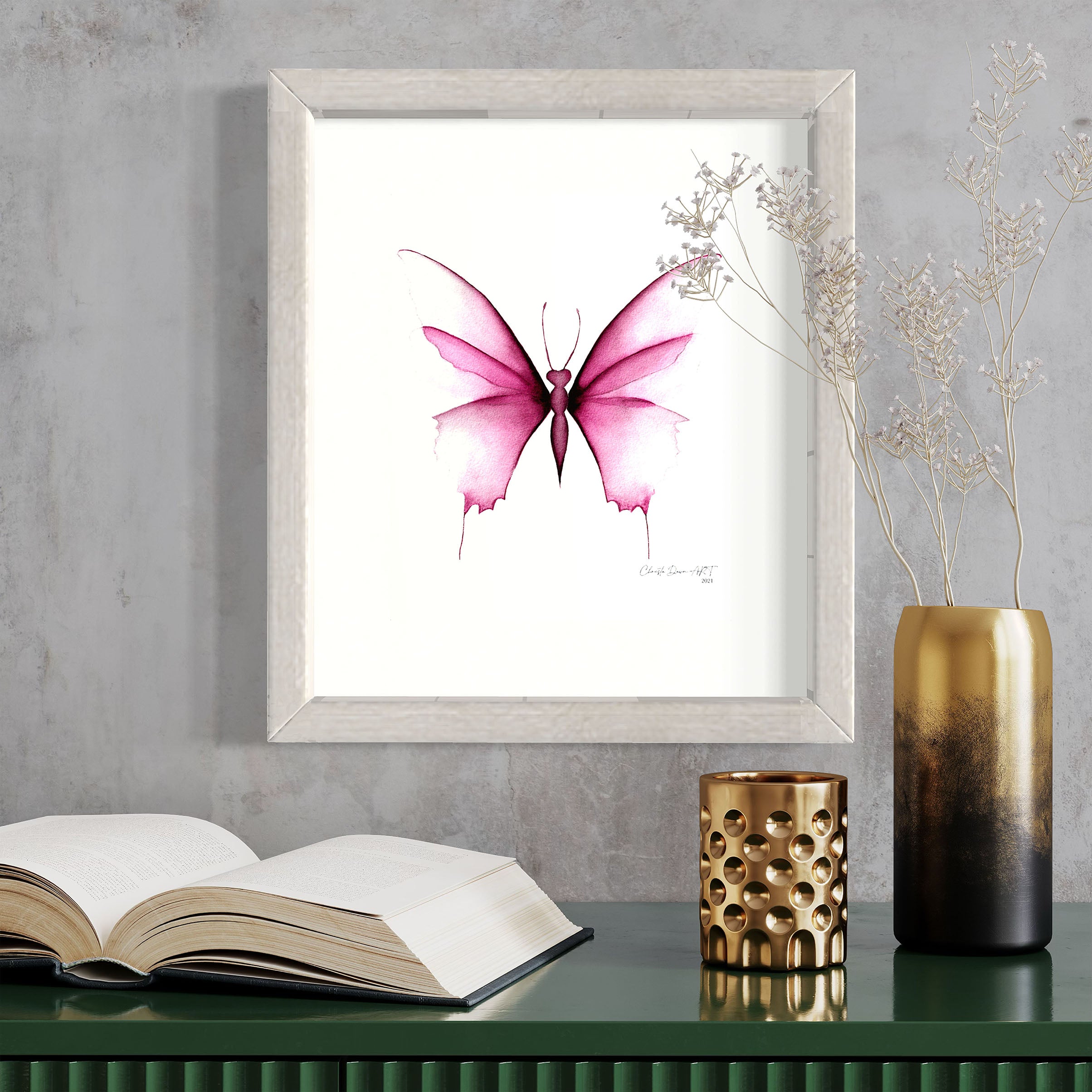 "Heidi in Pink" Butterfly Print