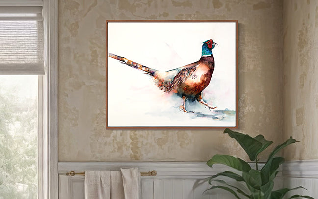 Pheasant, wildlife art, watercolor
