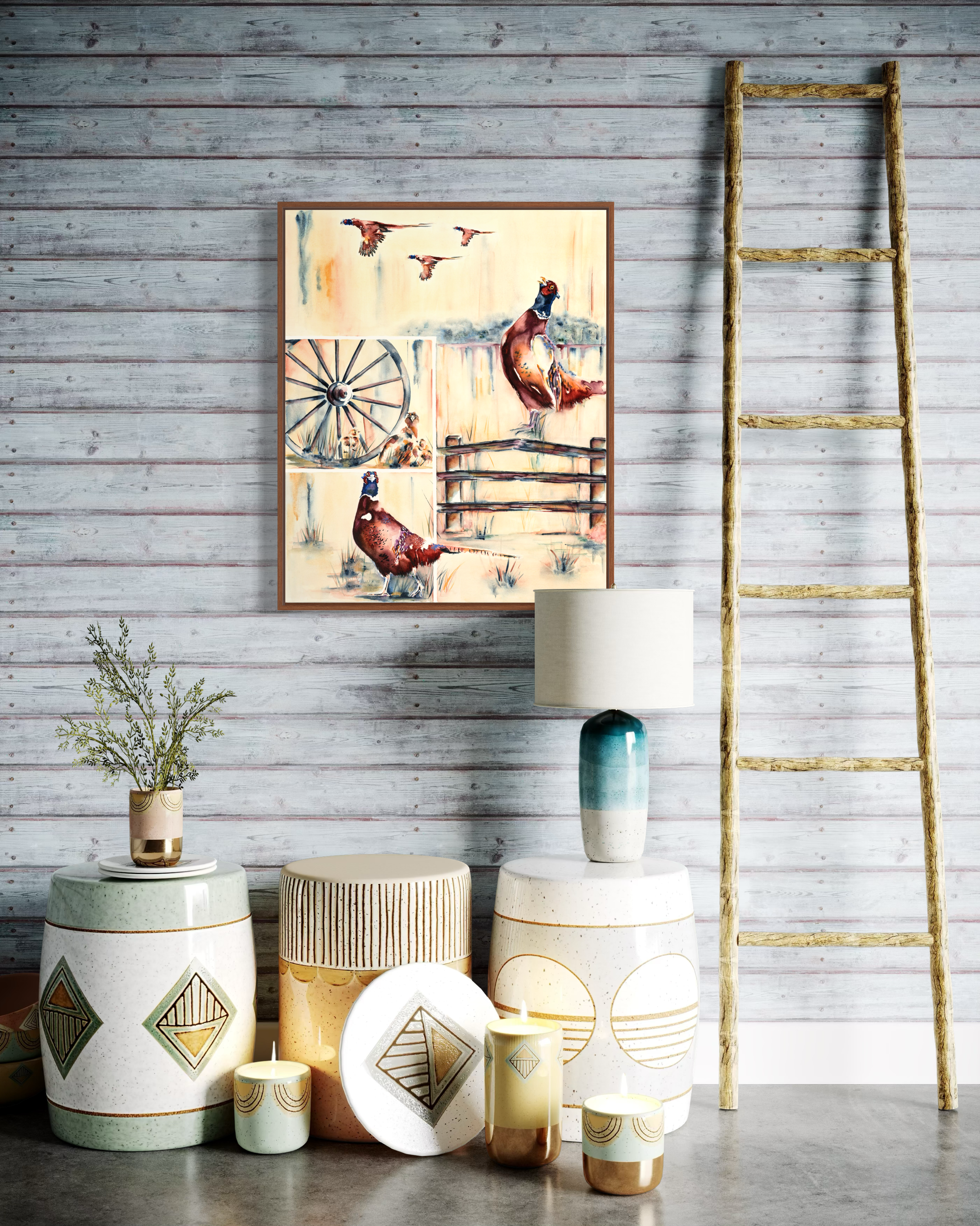 Pheasant Art, Wildlife art, watercolor