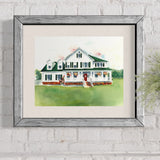 Custom Watercolor Home Portrait_Tulsa