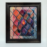 Bold Watercolor Bird matted & framed