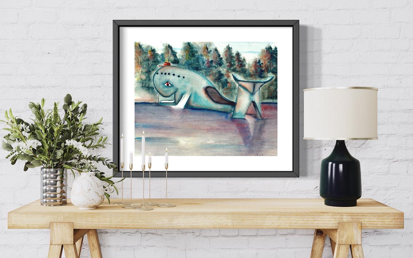 Custom Watercolor Painting_Blue Whale_Catoosa