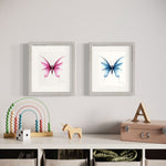 Custom Watercolor Paintings_Pink & Blue Butterflies_Nursery Decor_Tulsa